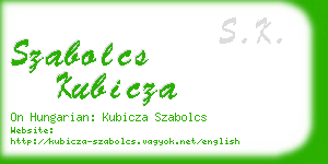 szabolcs kubicza business card